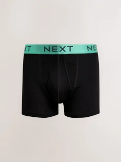 Zwart met felgekleurde glanzende taillebanden - Standaard - 10 Boxershorts zonder plooi