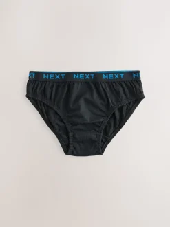 Zwart met felgekleurde jacquard tailleband - 100% katoenen slip verpakking van 5 (1,5 - 16 jr)