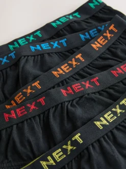 Zwart met felgekleurde jacquard tailleband - 100% katoenen slip verpakking van 5 (1,5 - 16 jr)