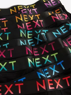 Zwart met felgekleurde ombré tailleband - Standaard - 10 Boxershorts zonder plooi