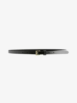 Zwart met goud - Smalle leren riem