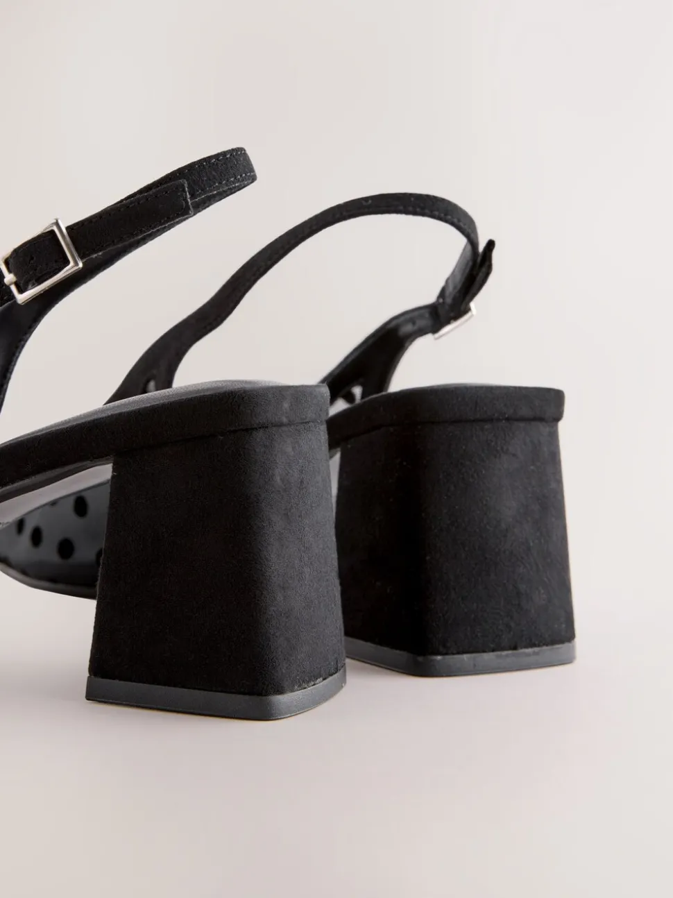 Zwart met stippen - Forever Comfort® Square Toe Slingback Block Heels