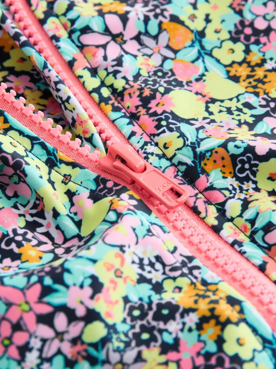 Zwart met vrolijke bloemenprint - Sunsafe Rash Vest Bikini And Scrunchie Swim Set (3-16yrs)