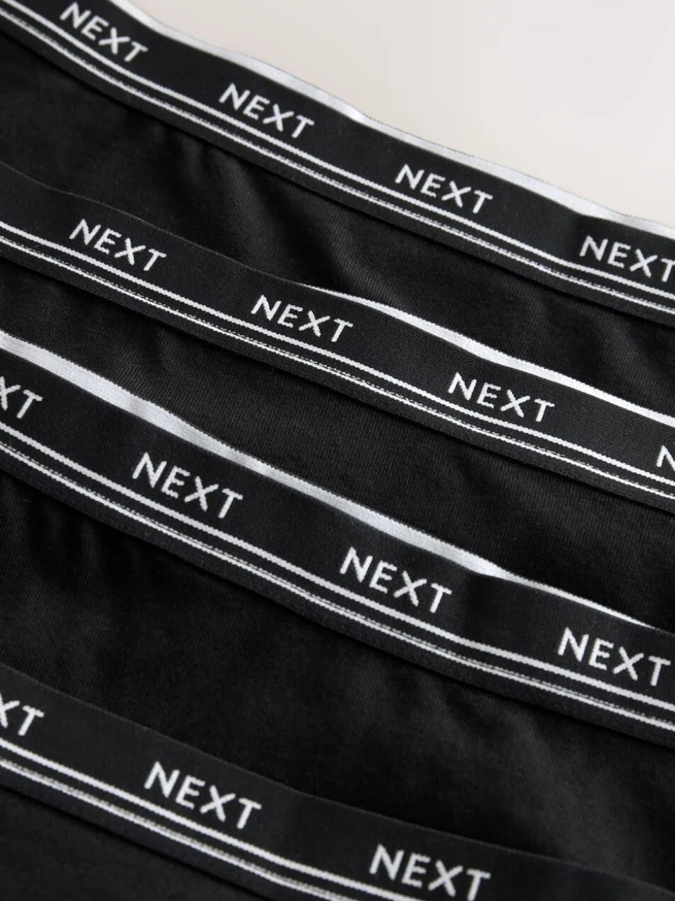 Zwart met zwart logo - 4 Katoenen slipjes met logotailleband