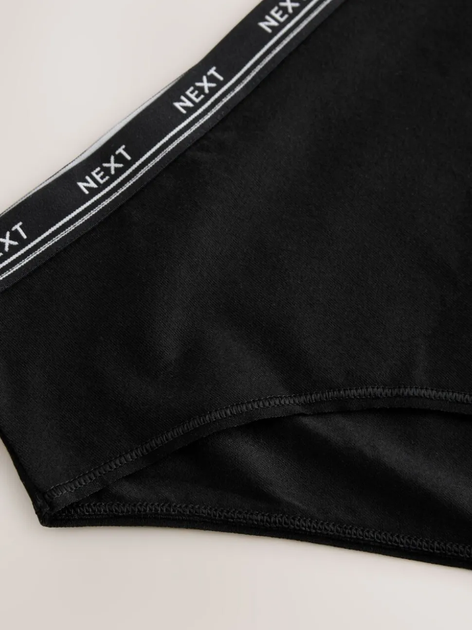 Zwart met zwart logo - 4 Katoenen slipjes met logotailleband