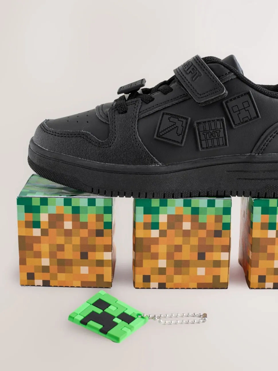 Zwart Minecraft - School Touch Fastening Elastic Lace Shoes