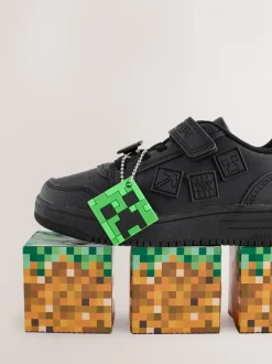 Zwart Minecraft - School Touch Fastening Elastic Lace Shoes