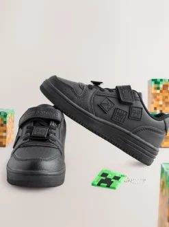 Zwart Minecraft - School Touch Fastening Elastic Lace Shoes