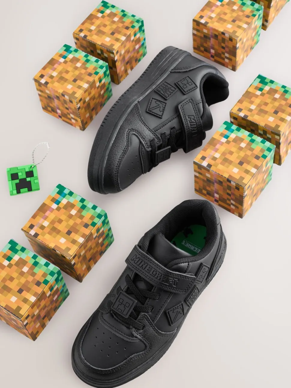 Zwart Minecraft - School Touch Fastening Elastic Lace Shoes