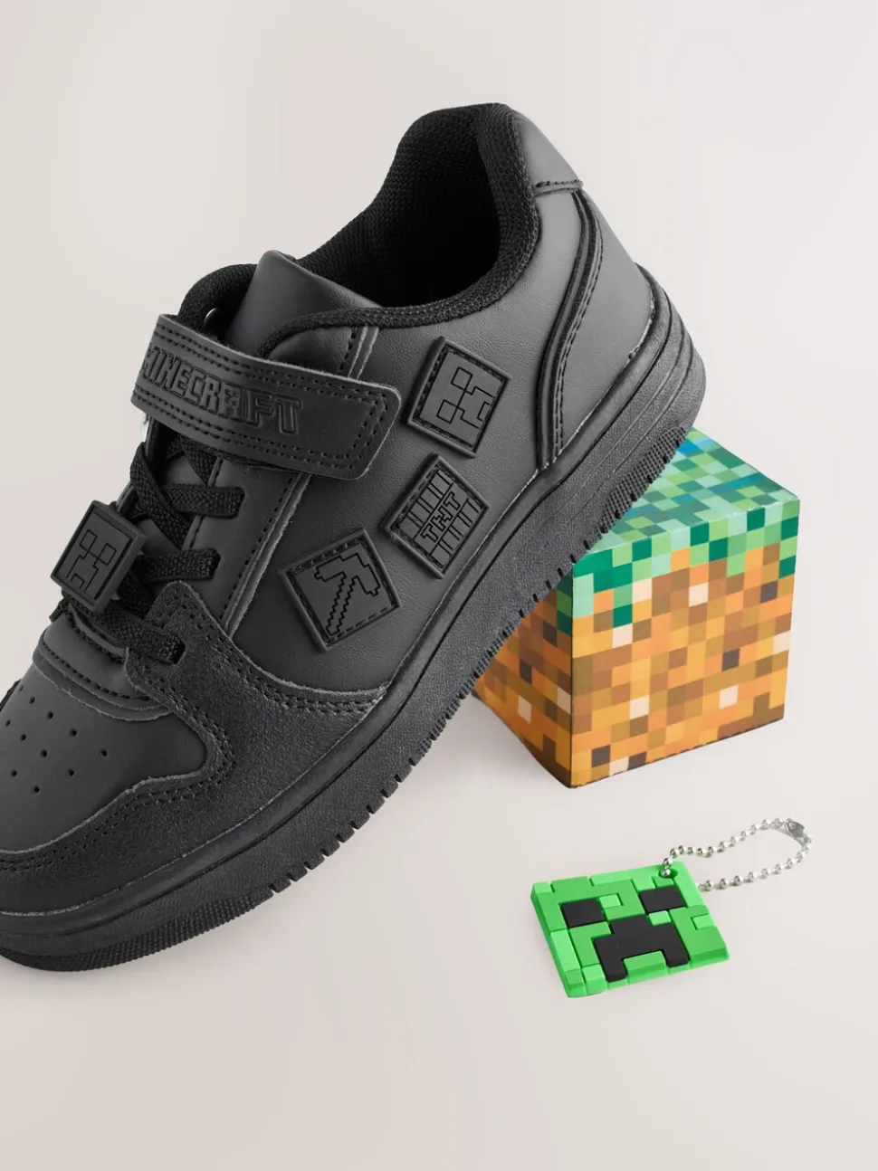 Zwart Minecraft - School Touch Fastening Elastic Lace Shoes