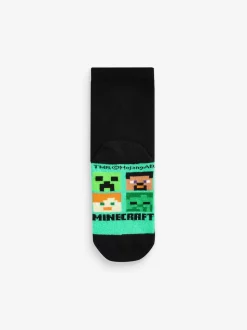 Zwart Minecraft - Verpakking van 5 paar sokken met hoog aandeel katoen