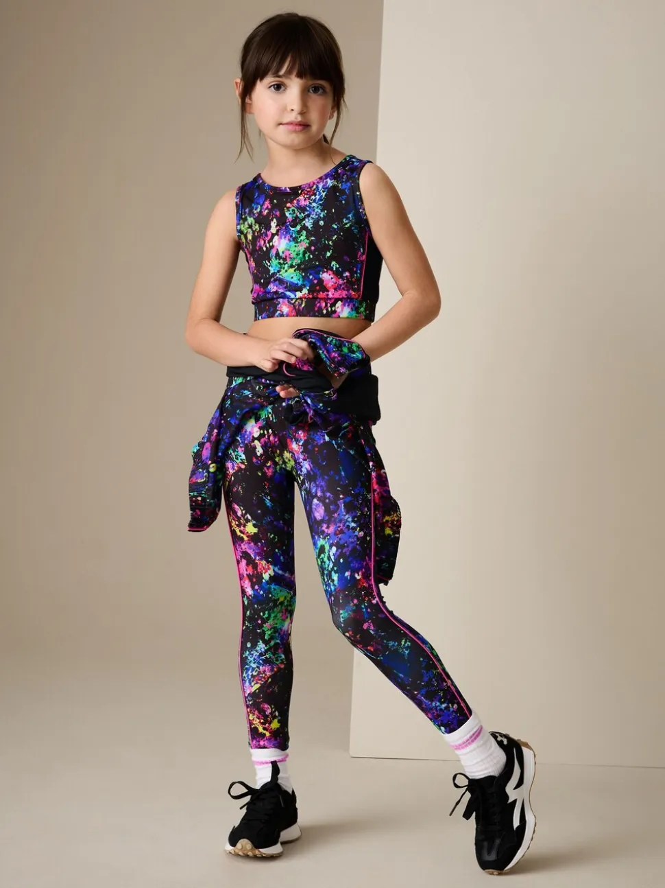 Zwart Multi Splat - Sportlegging (3-16 jr)