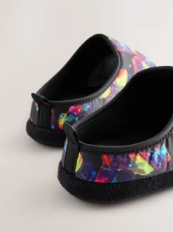 Zwart veelkleurige Gamer - Warme gevoerde pantoffelmuiltjes