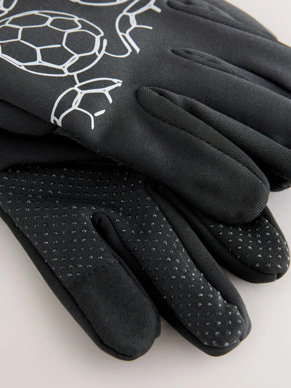 Zwart voetbalprint - Sportieve handschoenen (3-16jr)