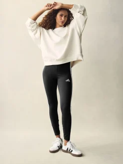 Zwart wit - adidas Essentials katoenen legging met 3 strepen