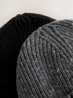 Zwart/antraciet - Thinsulate beanie-mutsen 2 stuks