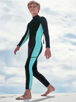 Zwart/blauw met lange mouw - Wetsuit (1 - 16 jr)