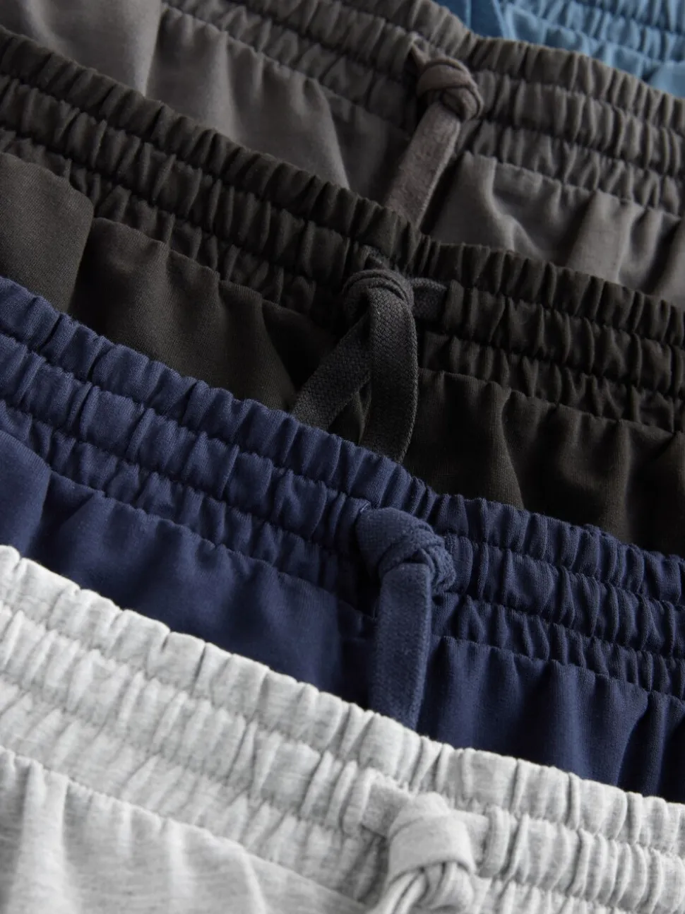 Zwart/blauw/grijs - Loopback Soft Touch 5 Pack Joggers Shorts