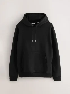 Zwart/Bourgondisch Rood - Cotton Rich Jersey Overhead Hoodies 2 Pack