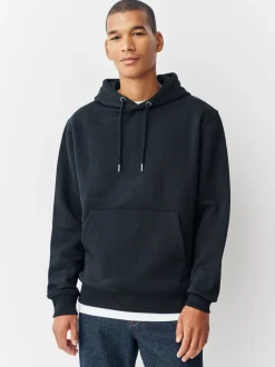 Zwart/Bourgondisch Rood - Cotton Rich Jersey Overhead Hoodies 2 Pack