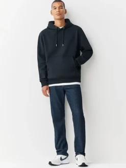Zwart/Bourgondisch Rood - Cotton Rich Jersey Overhead Hoodies 2 Pack