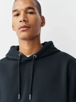 Zwart/Bourgondisch Rood - Cotton Rich Jersey Overhead Hoodies 2 Pack