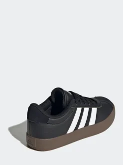 Zwart/bruin - adidas Vl Court 3.0 Suède sneakers met veters voor kinderen