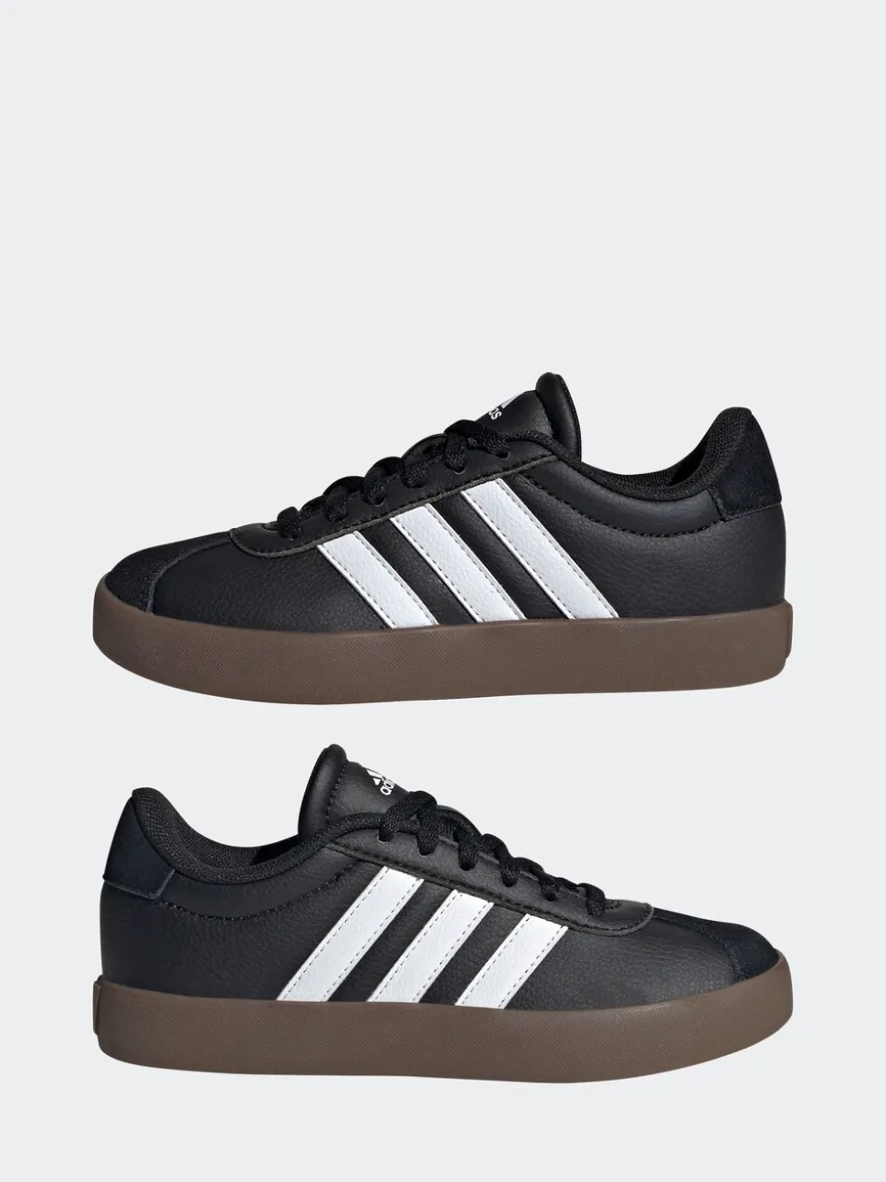 Zwart/bruin - adidas Vl Court 3.0 Suède sneakers met veters voor kinderen