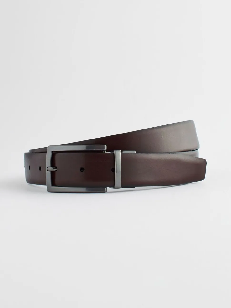 Zwart/bruin - Omkeerbare leren riem