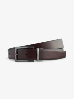 Zwart/bruin - Omkeerbare leren riem