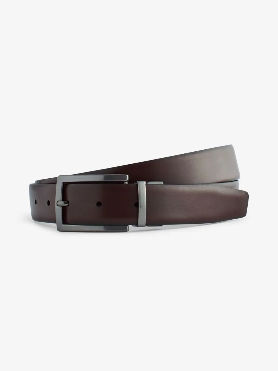 Zwart/bruin - Omkeerbare leren riem