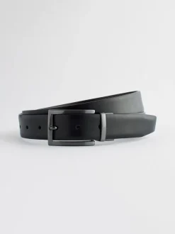 Zwart/bruin - Omkeerbare leren riem