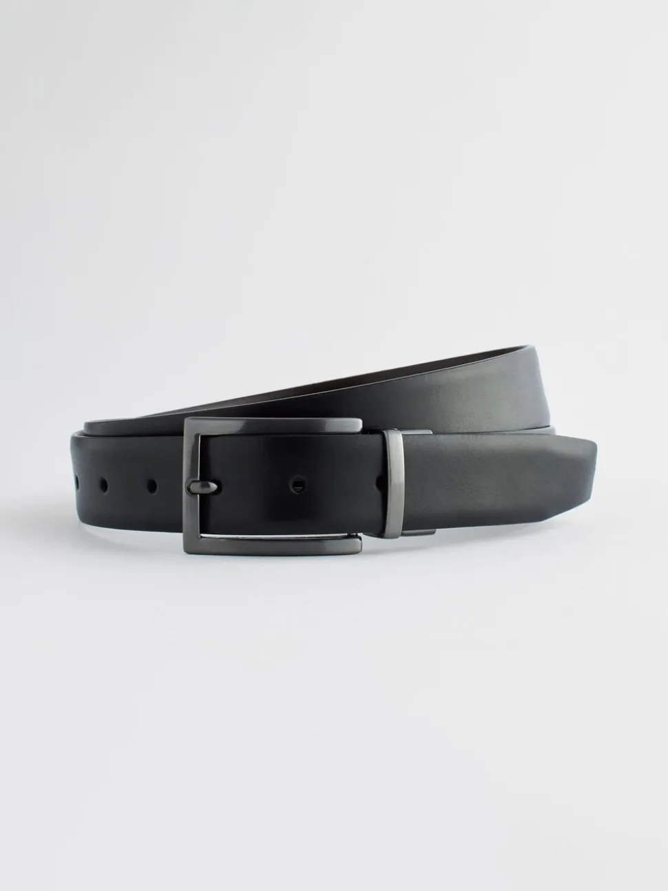Zwart/bruin - Omkeerbare leren riem