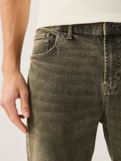 Zwart/bruin - Rechte, klassieke jeans met stretch