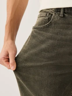 Zwart/bruin - Rechte, klassieke jeans met stretch