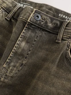 Zwart/bruin - Rechte, klassieke jeans met stretch