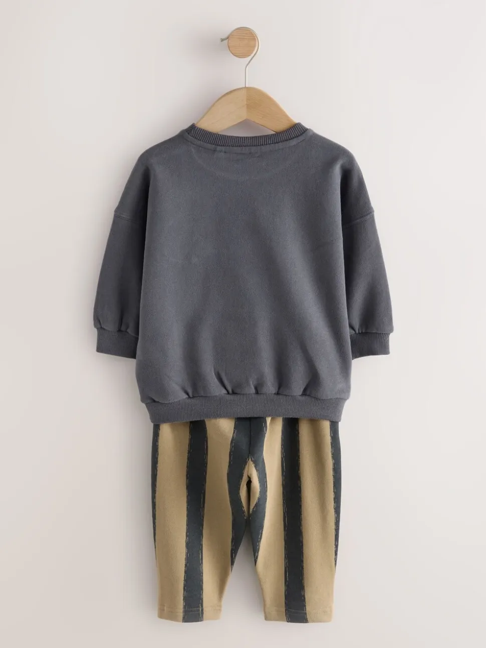 Zwart/bruin - Set met sweatshirt en joggingbroek met strepen (3mnd-7jr)