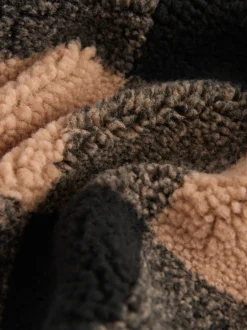 Zwart/bruin Buffalo - Fleece shacket van borg met ruit (3-16jr)