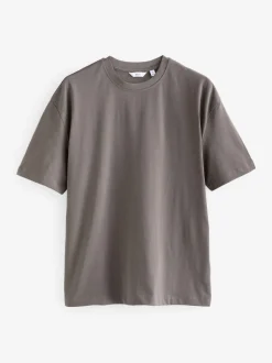 Zwart/Bruin/Licht Naturel - Relaxed fit - Verpakking van 3 T-shirts van zware stof