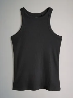 Zwart/chocoladebruin/taupebruin/streep/wit - The Set 5 Pack Racer Ribbed Vests