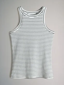 Zwart/chocoladebruin/taupebruin/streep/wit - The Set 5 Pack Racer Ribbed Vests