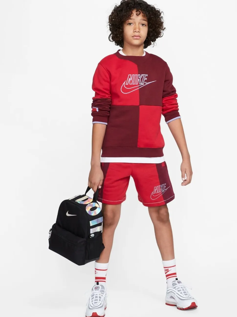 Zwart/chroom - Nike Brasilia JDI minirugzak voor kinderen