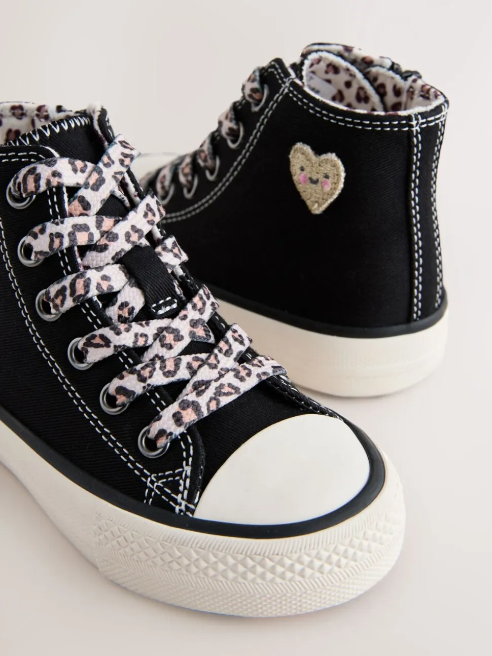 Zwart/dierenprint - Hoge sneakers