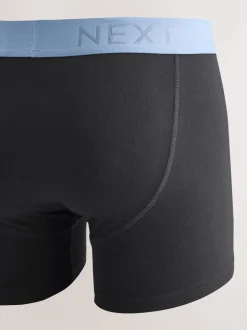 Zwarte en blauwe/bruine taillebanden - Standaard - 10 Boxershorts zonder plooi