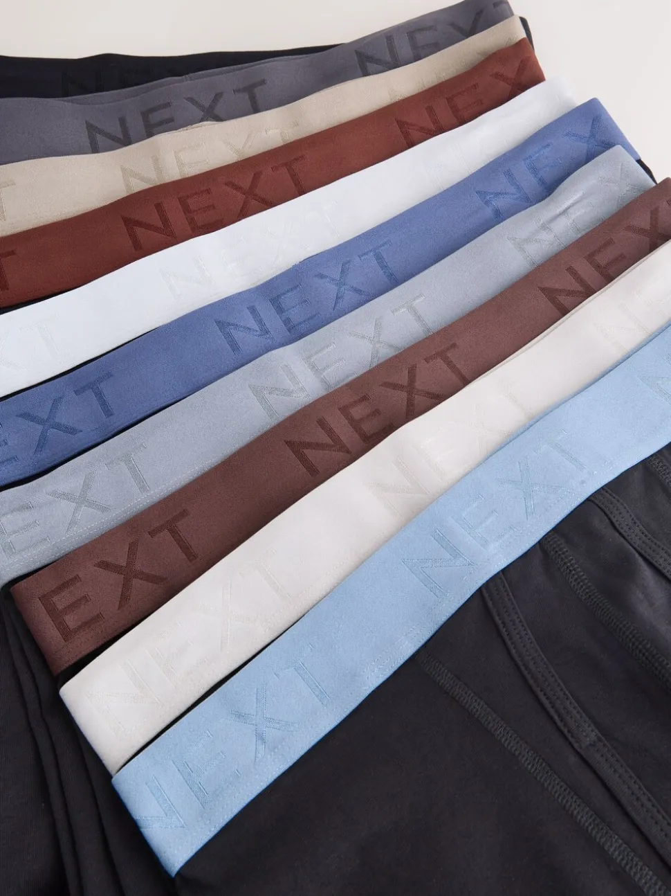 Zwarte en blauwe/bruine taillebanden - Standaard - 10 Boxershorts zonder plooi