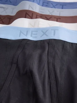 Zwarte en blauwe/bruine taillebanden - Standaard - 10 Boxershorts zonder plooi