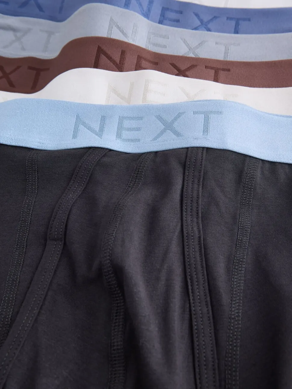 Zwarte en blauwe/bruine taillebanden - Standaard - 10 Boxershorts zonder plooi