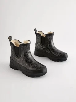 Zwarte glitter - Chelsea regenlaarzen