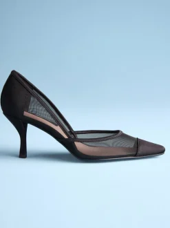 Zwarte mesh - Tabitha Simmons x Next Mary Grace Leather Chisel Toe Court Heels