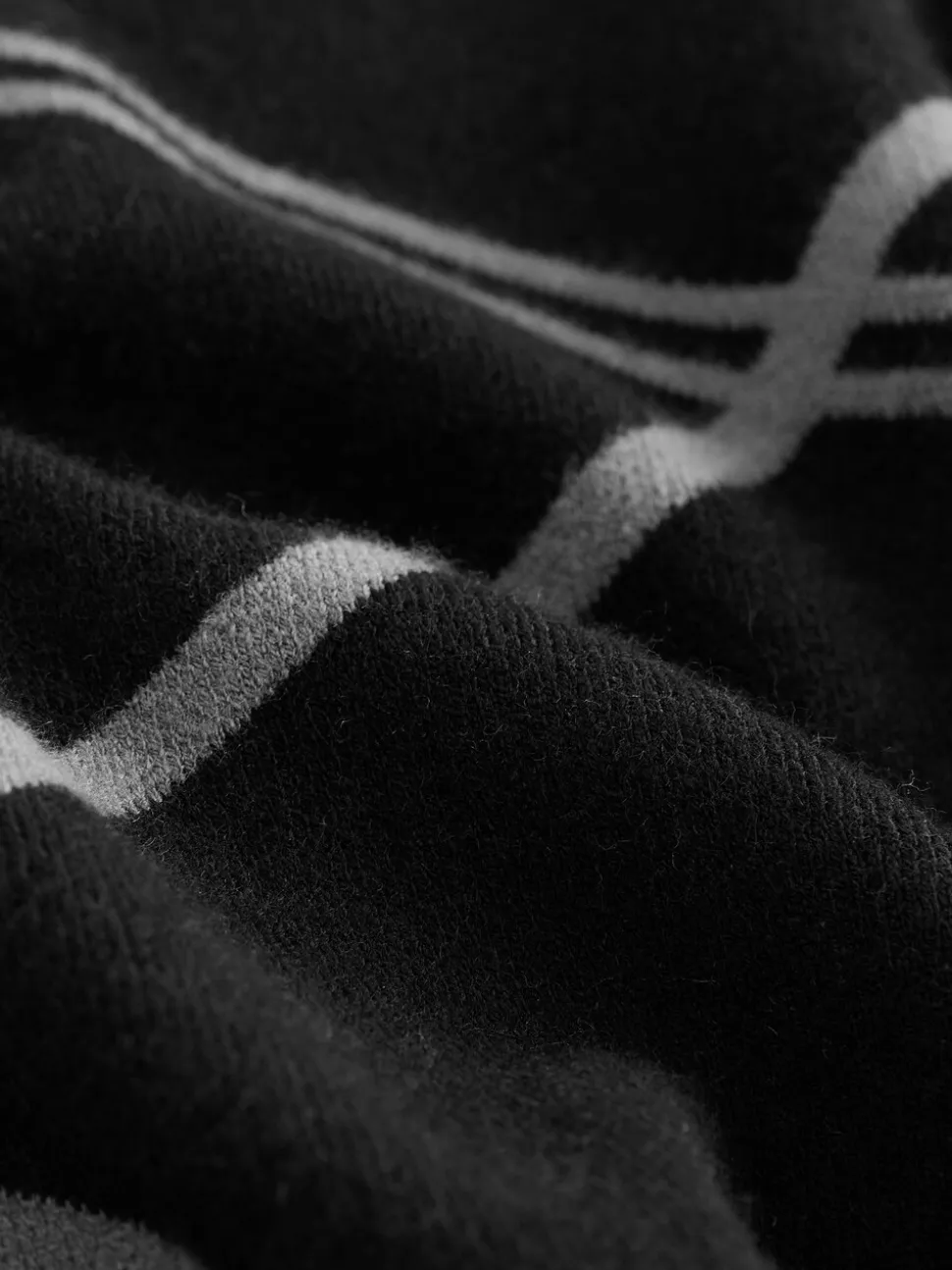 Zwarte ruit - Gebreid poloshirt met rits bij de hals (3-16jr)